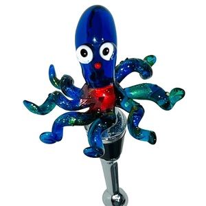 Octopus Wine Bottle Stopper colorful metallic hand blown glass pier 1